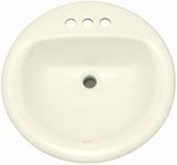 PROFLO PF194RBS PROFLO PF194R Rockaway 19" Circular Vitreous China Drop In Bathroom Sink with Overflow and 3 Faucet Holes at 4" Centers