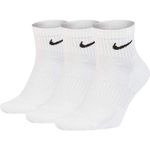 Nike Everyday Cushion Ankle Training Socks (3 Pair), Mens & Womens Ankle Socks with Sweat-Wicking Technology, White/Black, Small