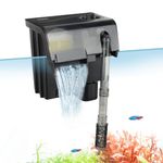 hygger Hang On Back Aquarium Filter 10-30 Gallon Power Quiet Fish Tank Filter With 6-Stage Filtration System Adjustable Waterfall Hob Filter With 4 Cartridges & Extension Pipe For Freshwater Saltwater