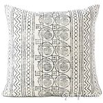 Eyes of India Decorative Block Print Boho Throw Pillow Cover, Bohemian Cushion Case for Sofa Couch, Handmade Accent Bedroom Living Room, 20x20 inch (50x50 cm), White Black