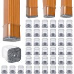 Chair Leg Floor Protectors Square 40PCS Furniture Sliders for Hardwood Floors, Silicone Chair Leg Protectors for Protecting Floors from Scratches and Noise, Clear Large