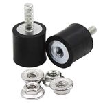 EASYEAH M4 Rubber Vibration Isolator Mounts Single Stud Shock Absorber Mechanical Vibration Damping Mounts Anti Vibration Silent-Blocks for MotorsCompressor Pump, 2pcs M4x14-15x15mm, 2pcs LockNuts