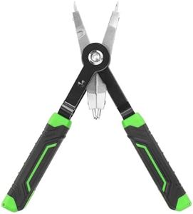 HURRICANE 8" Quick Turn Snap Ring Pliers with Interchangeable Tips, Straight and 90° Curved Tips, HRC40-45 Hardness, Includes 4 Pairs of Tips for Precision Work, Ideal for Car Repair & Construction