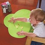 Uonlytech Kids Placemat, Food Catching Baby Placemat Waterproof Infant Table Mat Non Slip Silicone Placemat Toddlers Placemat for Baby, Green