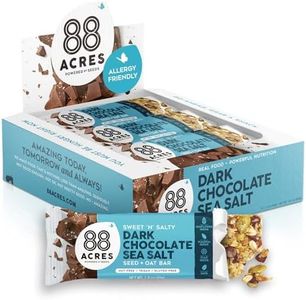 88 Acres Granola Bars | Dark Chocolate Sea Salt | Gluten Free, Nut-Free Oat and Seed Snack Bar | Vegan & Non GMO | 12 Pack