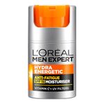 L’Oréal Paris Men Expert Protective Anti-fatigue Moisturiser With SPF 15 for Men 50ml, Hydra Energetic Moisturiser With Vitamin C*, for Tired and Dry Skin, Hydrates and Protects Skin