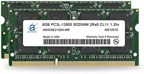 Adamanta 16GB (2x8GB) Laptop Memory Upgrade for Dell Inspiron 17 5000 Series 5755 DDR3L 1600Mhz PC3L-12800 SODIMM 2Rx8 CL11 1.35v Notebook RAM DRAM