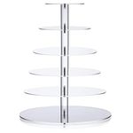 Ulifeme Cupcake Stand, 6 Tier Cake Stands, Round Acrylic Display Cupcakes Tower for Wedding, Birthday & Party, 6''/8''/10''/12''/14''/16'' Diameter Round Stand, 4 Inch Height, 4mm Thickness Acrylic