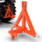 Sulythw 3 Point 2" Trailer Hitch Receiver and Trailer Ball Hitch with Hook Orange Heavy Duty Tractor Drawbar Quick Hitch, Category 1 Compatible with Hitch for Kubota, John Deere, Yan mar, NorTrac