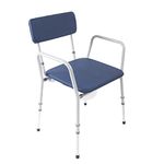 NRS Healthcare Compact Dovedale Height Adjustable Commode with Seat, Medium, Blue and White