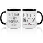 Let's Have Coffee Together for The Rest of Our Lives Coffee Mugs Set Gifts for Wedding, Engagement, Bride Groom, Valentines Day,Newlywed Anniversary Wedding Gifts for Couple 2024,Mr and Mrs Gifts