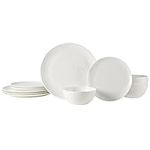 Mikasa Mirabel Vegan Bone Chip Resistant 12 Piece Dinnerware Set, Service for 4 White