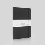 myPAPERCLIP Executive Series Notebook | Section Thread Bound with Hand Drawn Paper Back | Notebook For Gifting | Stationery Notebook | A5, Ruled, 240 Pages, 68 GSM, Black, Pack of 1