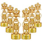 AORZIT 6 Pack Halloween Skeleton Trophies Gold Halloween Trophy Awards for Kids Adults Contest Prizes Funny Trophy with Stickers for Halloween Party Supplies (Style A, 6)