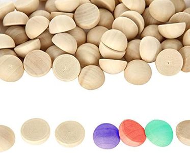 600 Pcs Half Wood Balls, Unfinished Split Wooden Ball, Natural Mini Half Round Wood Beads, Hemisphere Wood Crafts Ball for Arts Craft Supplies, DIY Project, Home Decor, Ornament, Christmas (15mm)
