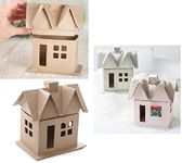 Factory Direct Craft Pack of 3 Paper Mache Village Houses Unfinished Blank Papier Mache Cottage House Box Set for DIY Holiday Crafts Christmas Decorations (5-1/2" W x 6" H)