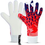 EFAH SPORTS Football Goalkeeper Gloves For Boys kids Children Youth Adult Professional Soccer Goalie Training Glove with Strong Grip Protection Palms (Red, Size 5 suitable for 9 to 12 years old)