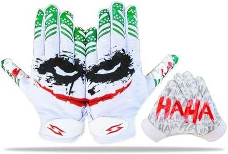 Joker Football Receiver Gloves White - Youth and Adult Unleash Your Venom with Jester Stealth Elite Tacky Pro Grip Palms Football Gloves, Men, Kids, Boys, Small to XXL Sizes Battle College Lineman