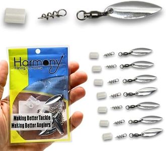 Harmony Fishing Company - [7 Pack] Tail Spinners (Hitchhikers for Soft Plastic/senko Fishing Lures, Willow or Colorado Blade) (Willow Blade, Silver)