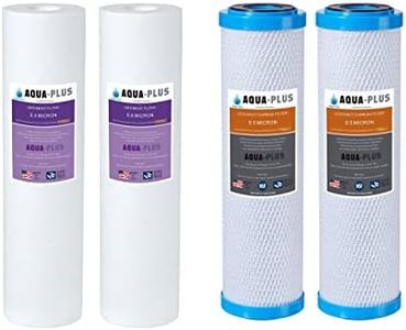 Aqua-Plus 2 Set 0.5 Micron Sediment + 0.5 Micron Coconut Carbon Replacement Water Filter Cartridges