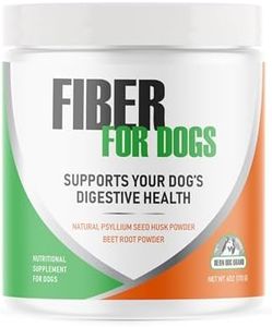 Fiber for Dogs Psyllium Seed Husk Powder & Dehydrated Beet Root Powder Aids a Number of Intestinal Disorders in Dogs Including Diarrhea, Constipation & Anal Gland Issues. Available in 6 and 12 oz.