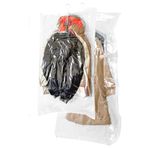 Hanging Vacuum Storage Bags, GQC 2 PCS Space-saving Vacuum Bag for Clothes, Suits, Dresses, Coats or Jackets, Clear & Reusable Closet Organizer with (1 Long 145x70cm & 1 Short 105x70cm)