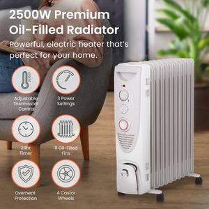 Pro Breeze Oil Filled Radiator – Black Electric Heater