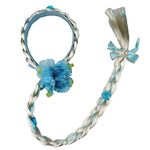 FancyDressWale Long Hair Princess Hairpiece Long 29" Cosplay Braided Wigs for Girls Princess Dress Up Accessories (Light Blue)