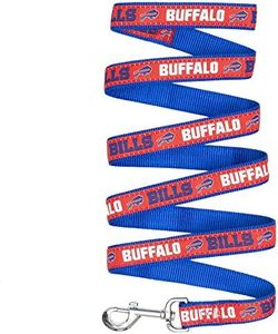 NFL PET Leash, Medium, Buffalo Bills Dog Leash, Football Team Leash for Dogs & Cats. A Shiny & Colorful Dog & Cat Leash with Embroidered Team Name/Logo Licensed by the NFL