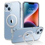 14 Magnetic Case, 13 Case Compatible with MagSafe, GaoBao Clear Invisible Ring Kickstand Holder Military Grade Hard Protective Phone Cover Cases for 14/13 6.1'', Transparent