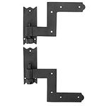 Black Wrought Iron Shutter Hinges Pair Reversible Rustproof RSF Finish With Mounting Screws Included