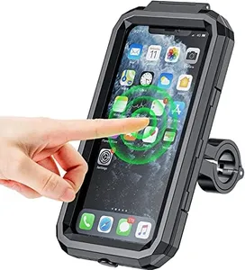 Kewig Bike Phone Mount Waterproof, Motorcycle Phone Mount with Aluminum Alloy Handlebar Mount Base & Touch-Screen, 360 Rotation Bike Phone Holder Suitable for 5.5'' - 7.0'' Cellphones