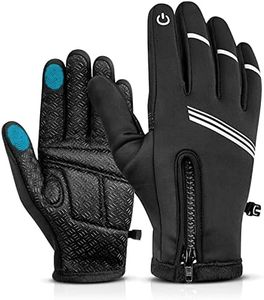 Hikenture Winter Cycling Gloves for Men and Women - Thermal Full Finger Bike Gloves(Black S)