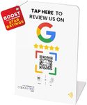 Capture 360 NFC or QR Code Business Google Review Table stand, Contactless, Enhances SEO, Saves Time, User-Friendly, Reusable, Boosts Online Presence & Encourages Business Feedback- White, Pack of 1