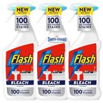Flash Multi Purpose Bleach Cleaning Spray Remove Upto 100% of Tough Stains Eucalyptus Scent 800ML x 3 Sold by Slamtech