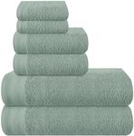 MALLONI HOME Ultra Soft 6 Pack Cotton Towel Set, Contains 2 Bath Towels 28x55 inch, 2 Hand Towels 16x24 inch & 2 Wash Coths 12x12 inch, Ideal Everyday use, Compact & Lightweight - Jade