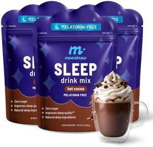 MoonBrew Magnesium Hot Cocoa Sleep Aid - Sugar-Free Calming Drink Mix - 3PK | Nighttime Sleepy Powder with Zinc Glycinate | Chocolate Flavor for Relaxation, Stress & Deep Rest | Natural & Melatonin Free