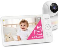 VTech Upgraded 7" Baby Monitor, Advanced HQ Max, Pan Tilt Zoom Video Baby Monitor with Camera and Audio, IPS Screen, Touch Control Multi-Color Night Light, 2-Way Talk, Lullabies, No WiFi