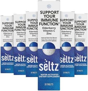 Seltz® Support Your Immune Function – Effervescent Vitamins with Vitamin C, Elderberry & Zinc for Daily Immune Support – Berries Flavor, 20 Tablets (Pack of 6)