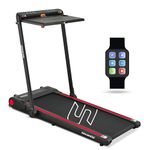 Sparnod Fitness STH-3080: Walking Pad & Treadmill, 4 HP Peak DC Motor, Compact & Foldable, Detachable Desk, Dual LED, 12 Pre-Set Programs, Watch Remote, Bluetooth Speakers, Built-in Wheels.