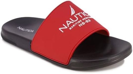 Nautica Men's Athletic Slide Comfort Sandal-Porter-Red Black-Size-9