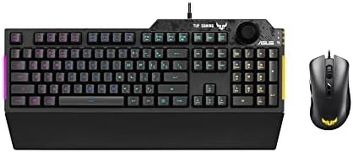 ASUS TUF Gaming Combo K1 + M3 Kit Tastiera e Mouse USB, Tasti Programmabili, Switch in Membrana Tattile, 7000 dpi, Resistente all’Acqua, Illuminazione RGB, Aura Sync e Armoury Crate