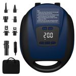 Sup Electric Pump,20psi Electric Paddle Board Pump with 5 Nozzles,Smart Inflation Auto-Off, Digital Adjustable LCD Function,12V Electric Pumpe for Sup and Inflatable Kayaks (Dark Blue)