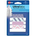 Avery Margin Ultra Tabs, 2.5" x 1", Multicolor Geometric Designs, 24 Repositionable Page Tabs (74897)