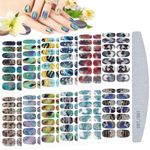 Kalolary Full Wraps Nail Stickers Decals, 12 Sheets Marble Self Adhesive Nail Polish Stickers Manicure Kits with 1 Piece Nail File for Women Girls Nail Art Decoration