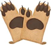 Fairly Odd Novelties FON-10278 Bear Oven Mitts Set Funny and Cute Kitchen Mittens/Potholders for Baking Christmas or Everyday Cooking Gloves, One Size Brown