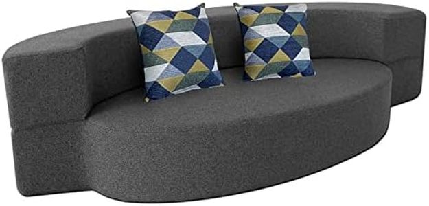 Nigoone Modern Folding Sofa Bed Couch Memory Foam with 2 Pillows Sleeper Sofa futon Couch for Bedroom Living Room Guests, Washable Set, Stylish Oval 76''L × 41.5''D × 10''H,Dark Gray