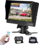 RV Backup Camera 7 inch 2 Split Waterproof IP69 Night Vision with IPS 1080P Monitor Back Up Camera Rear View Cameras for Trucks RVs Trailers Pickups Vans Bus Camper