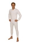 Octave 6 Pack Mens Thermal Underwear All in One Union Suit/Thermal Body Suit (Ex-Large, White)