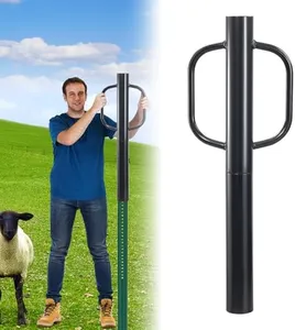 Fence Post Driver, 20LBS Fence Post Driver with Handle, 2.7 inch Inner Diameter Hand Post Pounder, Heavy Duty Driver Tool T Post Rammer for Fence Post U Channel Wooden Post Metal Post, Black